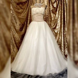 Vintage Beaded Ball Gown Wedding Dress